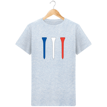 Charger l&#39;image dans la galerie, LET&#39;S GOLF IT - T-Shirt en coton bio TEES BLEU BLANC ROUGE - idées cadeaux golf homme femme